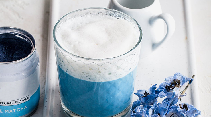 blue matcha tea