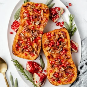 Butternut Squash with Pomegranate Seeds
